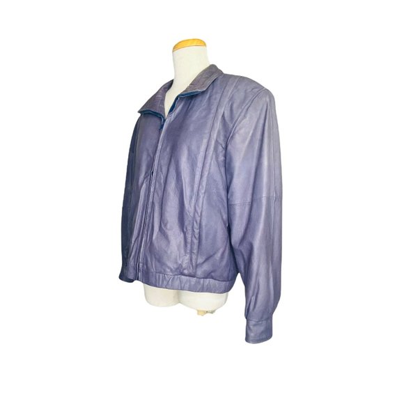 North Beach Leather San Francisco Moto Leather Jacket Vintage 80s Size 10 EUC - Picture 4 of 9
